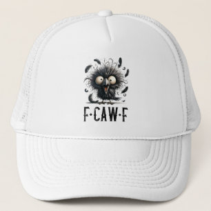 Casquette F-Caw-F Corbeau Noir Oiseau Drôle Corbeau F-Caw-F