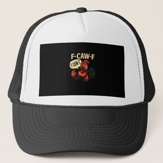 Casquette F Caw F Funny Angry Rooster Graphic Retro Style (Devant)