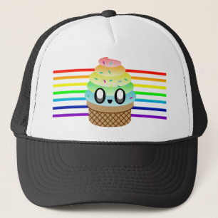 CASQUETTE FABULEUX DÉLICIEUX DE CÔNE D'ARC-EN-CIEL DE CRÈ