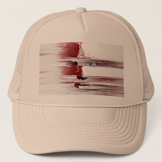 Casquette Face Abstraite en rouge (Devant)