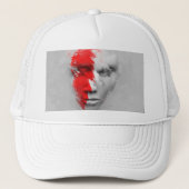 Casquette Face blanche rouge (Devant)