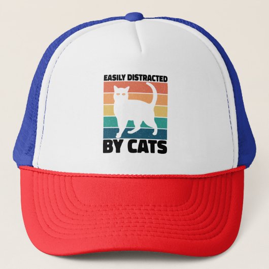 Casquette Facilement Distrait Par Chats kitty kawaii Funny C (Devant)
