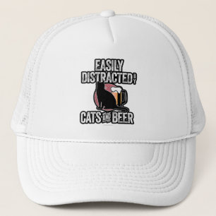 Casquette Facilement distrait par les chats et la bière