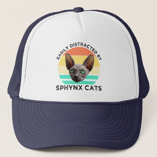 Casquette Facilement Distrait Par Les Chats Sphynx (Devant)