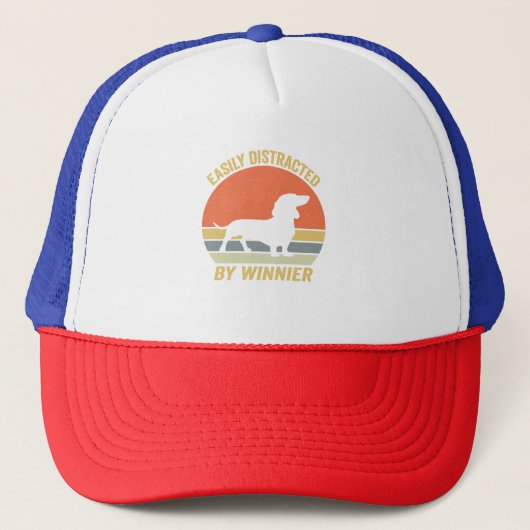 Casquette Facilement Distrait Par Les Wieners Drôle Dachshun (Devant)