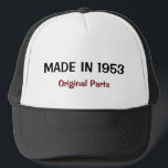 Casquette Fait en 1953, pièces originales<br><div class="desc">Fait en 1953,  l'original partie le casquette de modèle.</div>