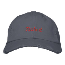Casquette fait tic tac rouge gris de Lyme_Ticked -