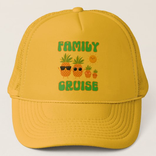Casquette Famille d'ananas de croisière en famille (Devant)