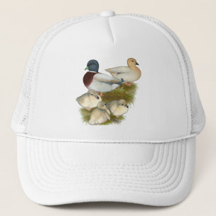 Casquette Famille de canards colverts pastel