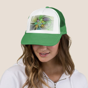 Casquette Fantaisie florale colorée abstraite moderne fracta