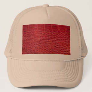 Casquette Faux rouge alligator cuir