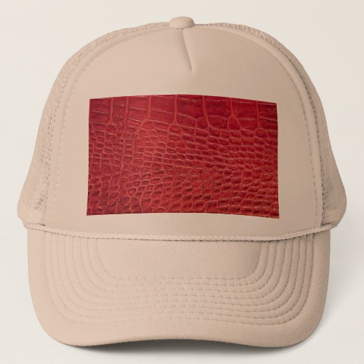 Casquette Faux rouge alligator cuir (Devant)