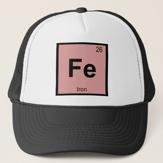 Casquette Fe - Chimie du fer Élément de symbole de table pér (Devant)