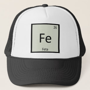 Casquette Fe - Chimie du fromage de Feta Symbole du tableau