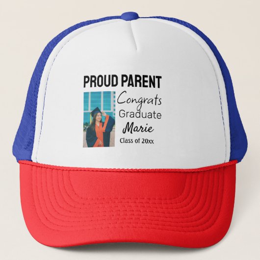 Casquette Félicitations diplômé ajouter nom année texte (Devant)