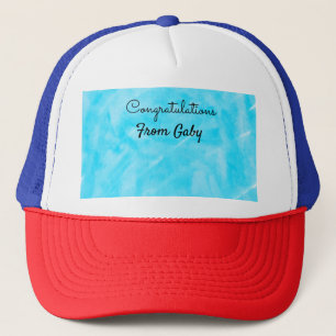 Casquette félicitations simple aquarelle bleue peinte à la m