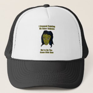 Casquette Femme Alien du mal vert du même côté maintenant