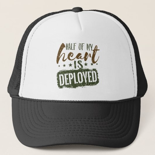 Casquette Femme militaire La moitié de mon coeur est déployé (Devant)