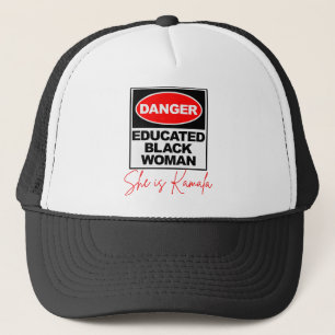 Casquette Femme noire éduquée en danger elle est Kamala 2024