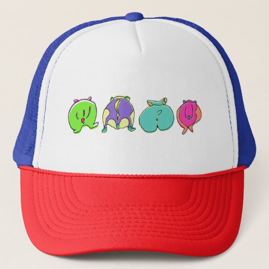Casquette Fesses de hamster colorées (Devant)