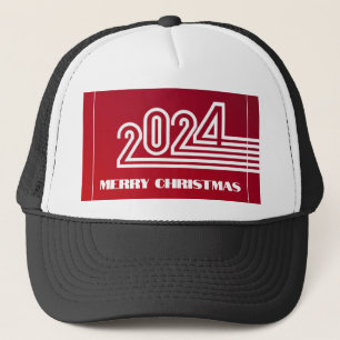 Casquette Festive Joyeux Noël 2024 Arrière - plan couleur ro