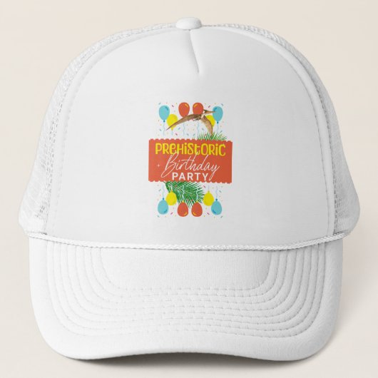 Casquette Fête d'anniversaire préhistorique Ptérodactyle (Devant)