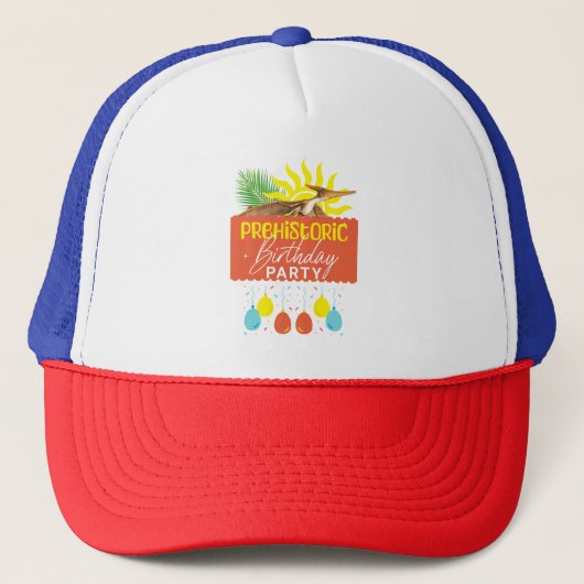 Casquette Fête d'anniversaire préhistorique Ptérodactyle (Devant)