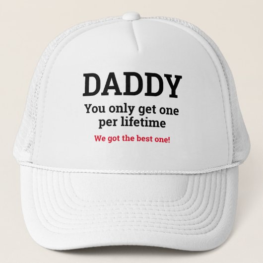 Casquette Fête des pères cadeau DADDY VOUS N'OBTENEZ QU'UN (Devant)