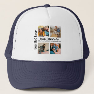 Casquette Fête des pères personnalisée 4 photo collage Meill
