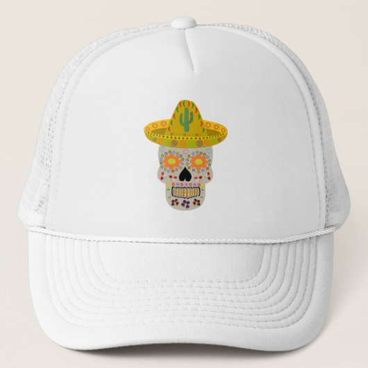 Casquette Fête mexicaine du crâne mort (Devant)