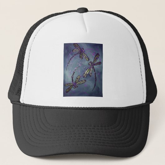 Casquette Feu nocturne violet de libellule (Devant)