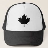Casquette Feuille d'érable noire canadienne gris (Devant)