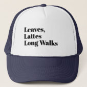 Casquette Feuille, Lattes & Long Walks (Devant)