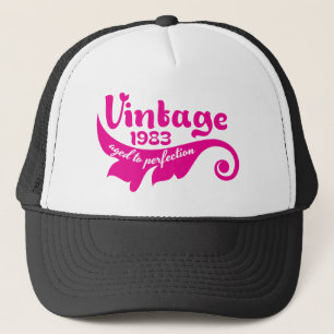Casquette FEUILLE vintage âgée à la perfection 1983 pink.