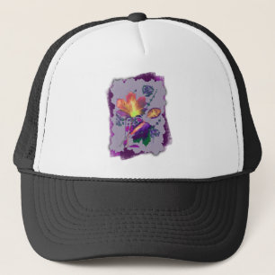 Casquette Feuilles d'automne à Lilac avec pourpre