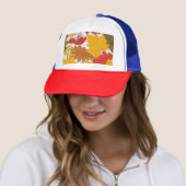Casquette Feuilles d'automne, simple motif transparent (En situation)