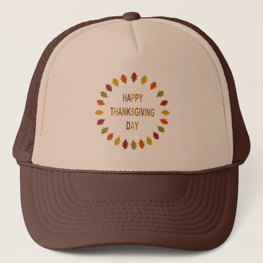 Casquette Feuilles de chêne de Thanksgiving (Devant)