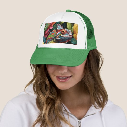 Casquette Feuilles Lizard et couleur (En situation)