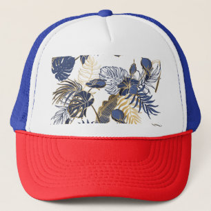 Casquette Feuilles tropicaux, arrière - plan sans couture da
