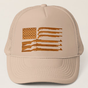 Casquette Fibre de bois de drapeau de fusil d'arme à feu
