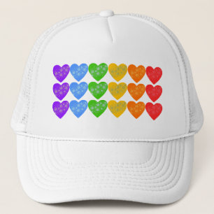 Casquette Ficelle d'arc-en-ciel des coeurs avec des étoiles