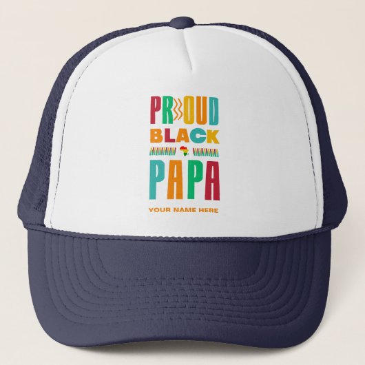 Casquette Fier Black Papa Noir Histoire Mois Famille (Devant)