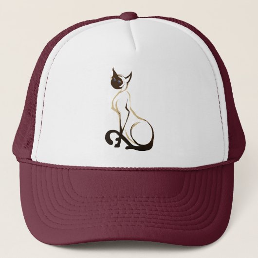 Casquette fier de chat siamois (Devant)