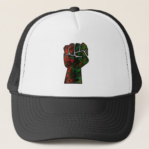 Casquette fierté noire drapeau rouge vert poing panafricain 