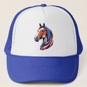 Casquette Fierté patriotique : Cheval de quartier avec drape
