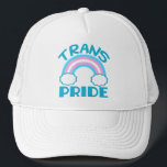 Casquette Fierté transgenre<br><div class="desc">Fierté trans avec un bel arc-en-ciel fait avec les couleurs du drapeau trans couleurs bleu, rose et blanc.</div>