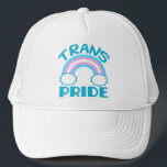 Casquette Fierté transgenre<br><div class="desc">Fierté trans avec un bel arc-en-ciel fait avec les couleurs du drapeau trans couleurs bleu,  rose et blanc.</div>