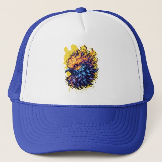 Casquette Fiery Phoenix Bird Art (Devant)