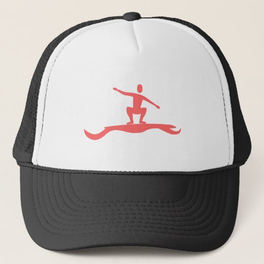 Casquette Figure de surf - rose tropicale (Devant)