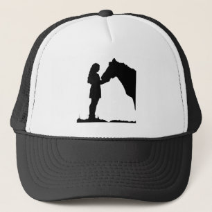 Casquette Fille avec Cheval Silhouette Animal Love Chevaux A